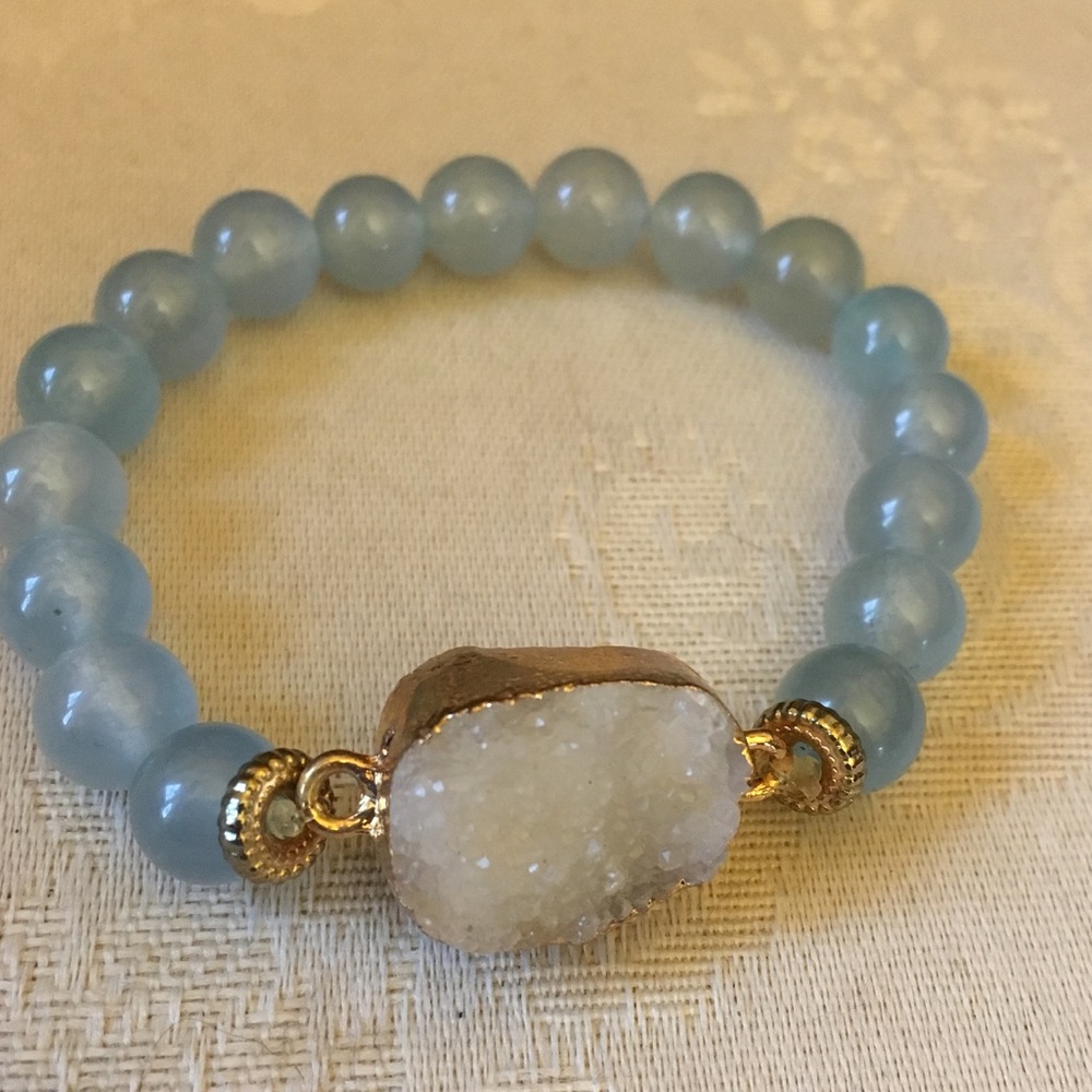 Druzy Quartz and Stone Bracelet